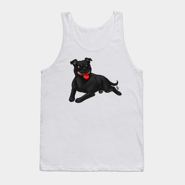 Dog - Staffordshire Bull Terrier - Black Tank Top by Jen's Dogs Custom Gifts and Designs